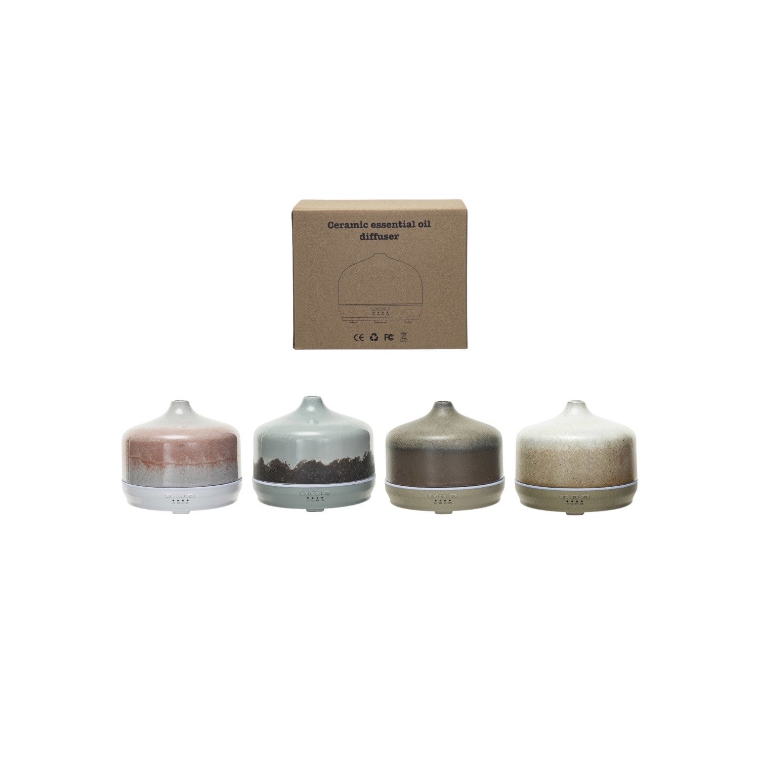 Stoneware Oil Diffuser w/ Timer | Reactive Glaze | 4 Styles | W | R ...