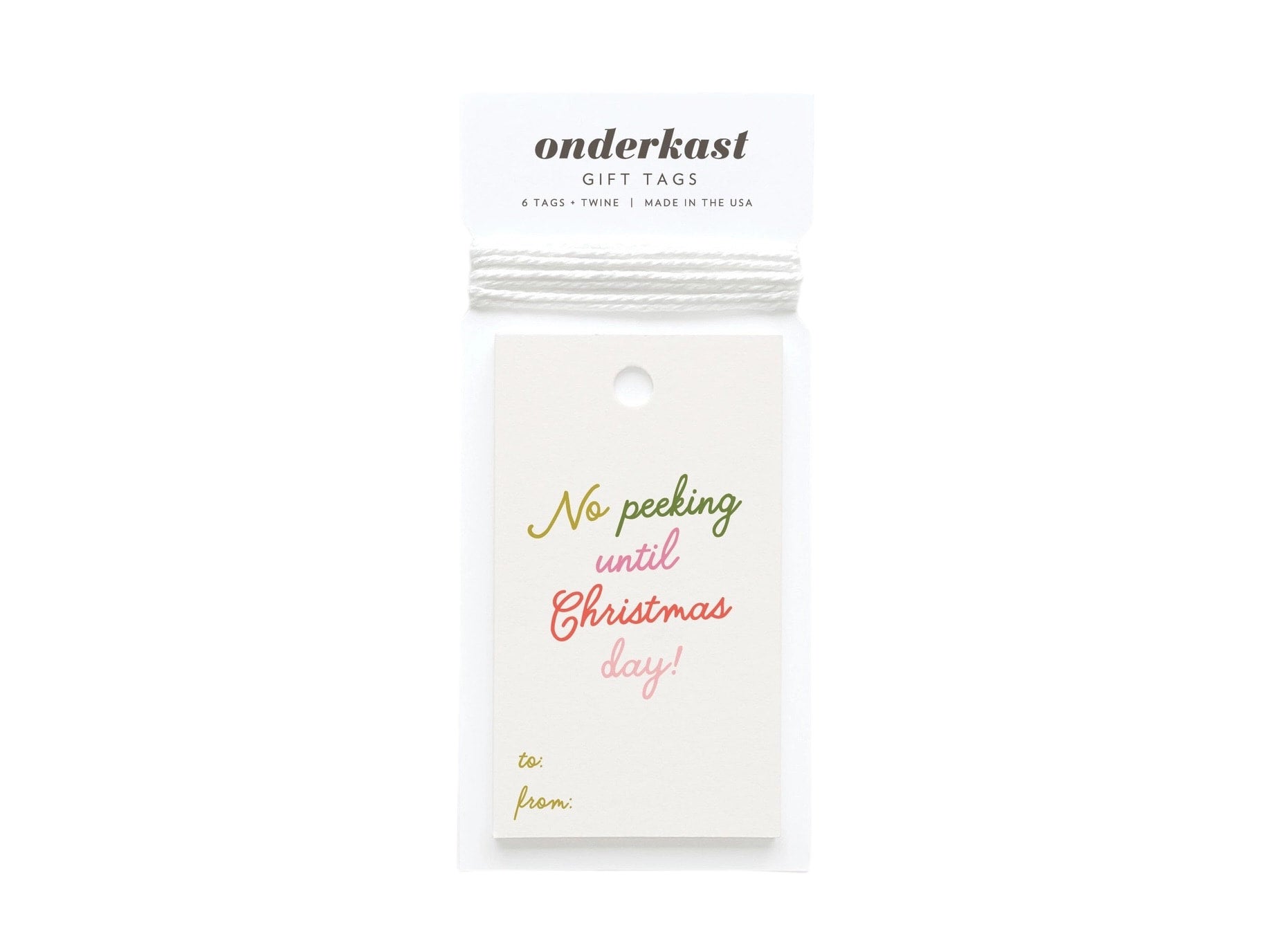 No peeking until christmas gift tags set of 6 w r home company
